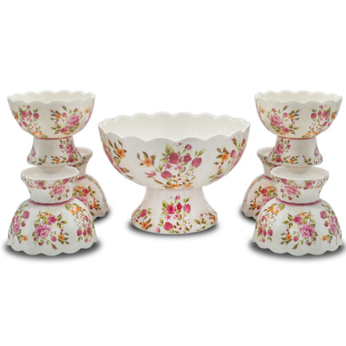 Multi-Colour Floral Ice Cream Set